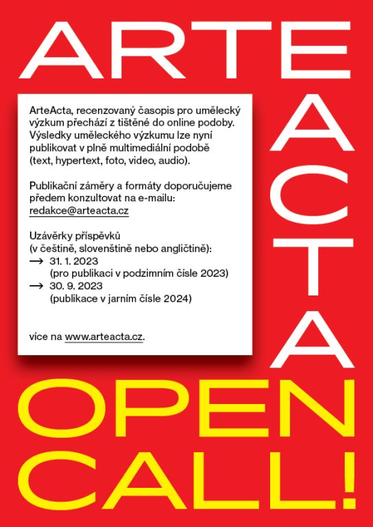 Open call časopisu Arte Acta