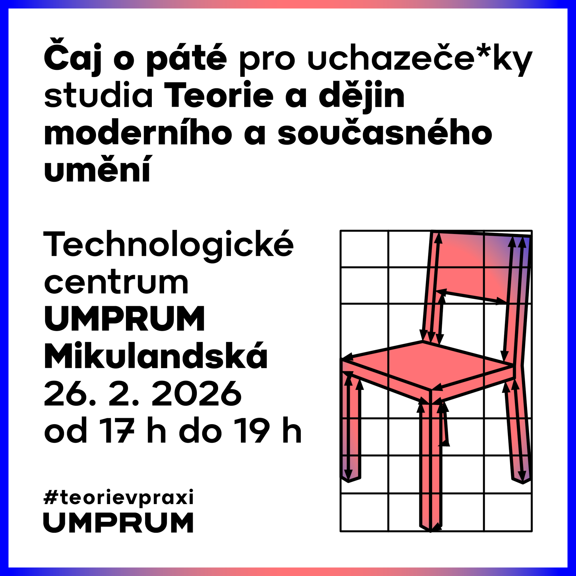 Čaj o páté pro uchazeče*ky o studium na KTDU 26. 2. 2026
