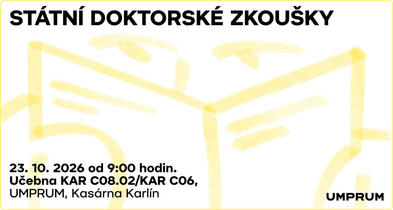 Pozvánka na státní doktorskou zkoušku 2026