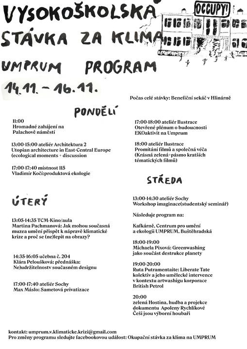 UMPRUM - Vysokoškolská stávka za klima