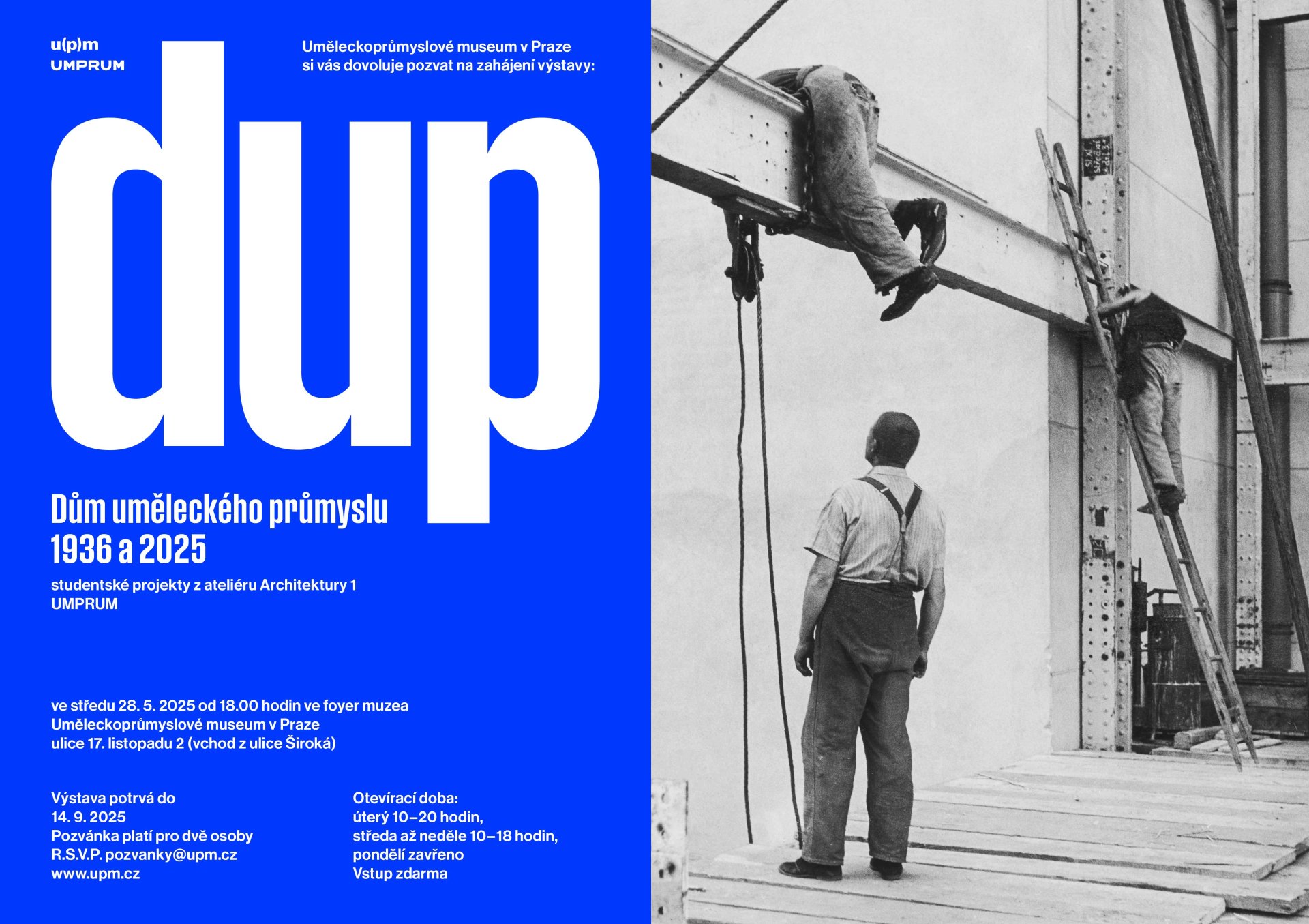 Dům uměleckého průmyslu 1936 a 2025 / Studentské projekty z Ateliéru architektury I
