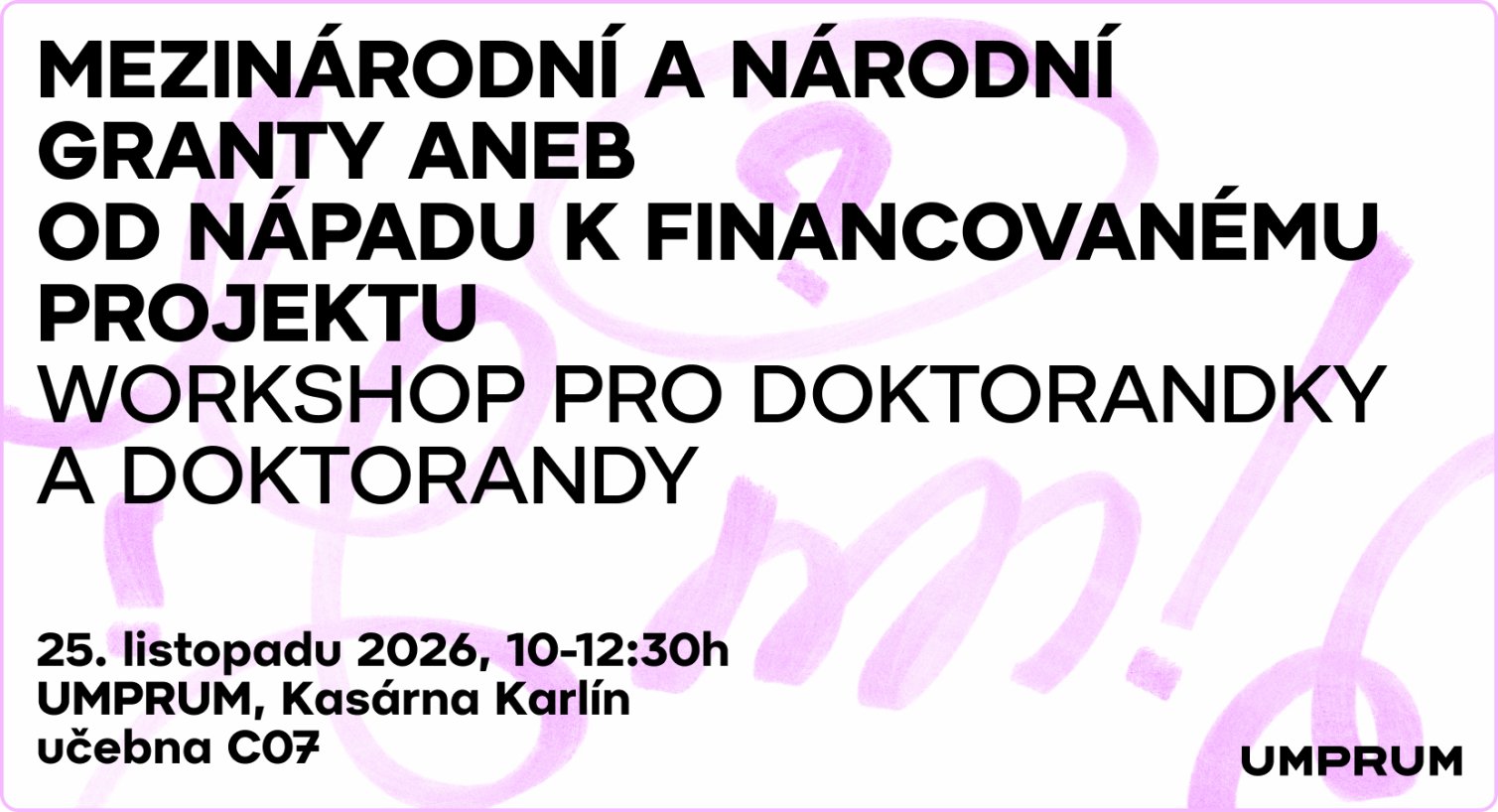 Pozvánka na workshop "Mezinárodní a národní granty aneb Od nápadu k financovanému projektu" 