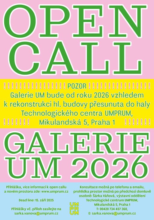 Open call Galerie UM na rok 2026